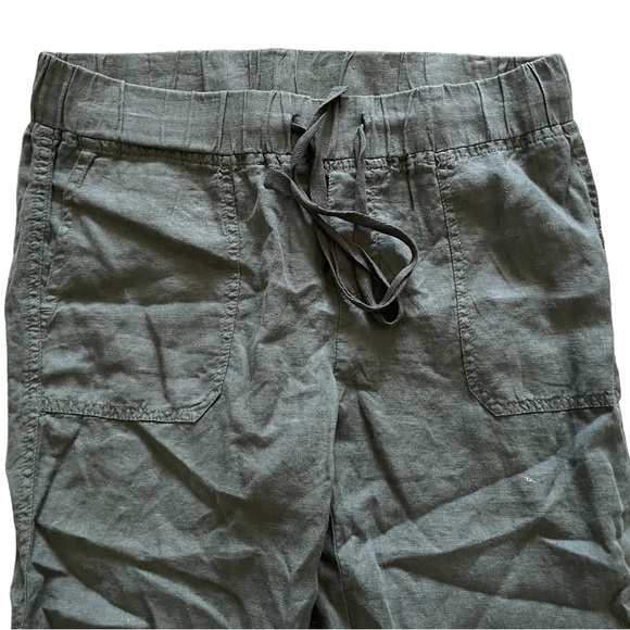 Caslon Women’s 100% Linen Olive Green Lightweight Elastic Waist Joggers - SP - Picture 5 of 14